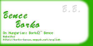 bence borko business card